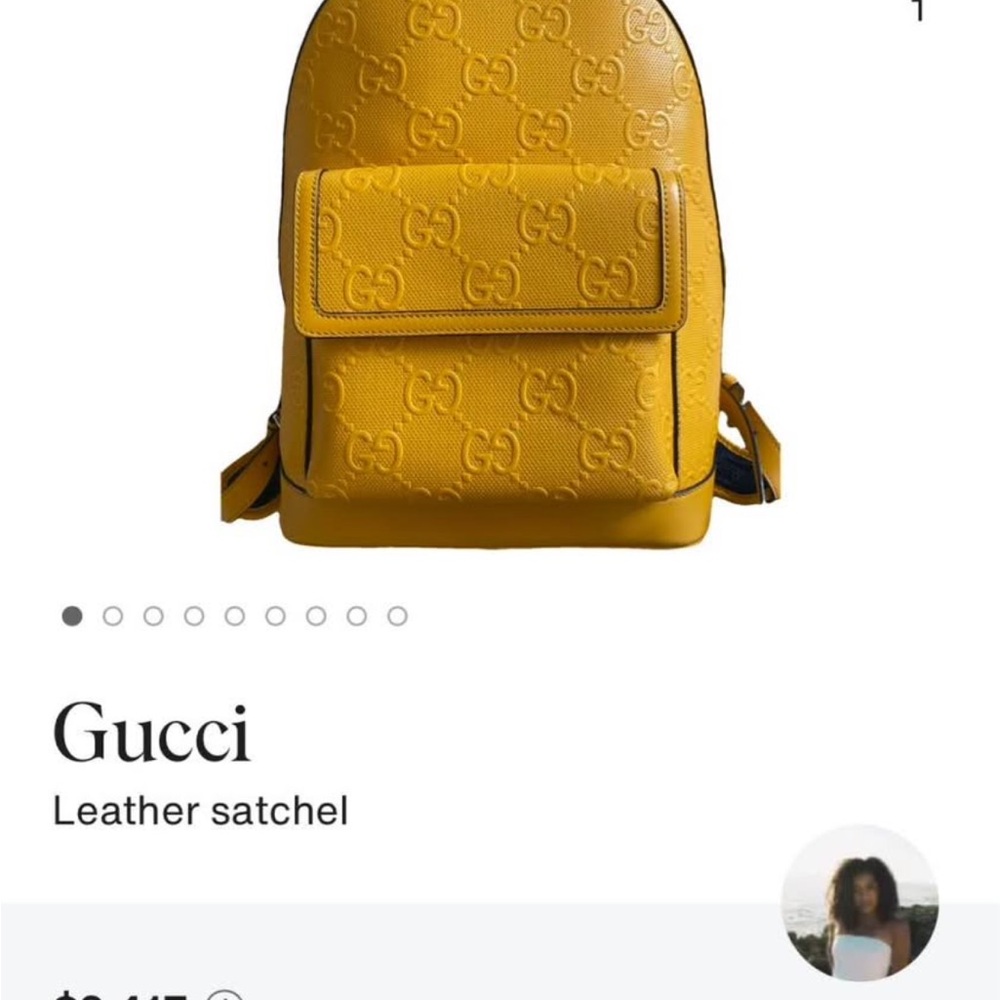 Gucci Mustard Leather Backpack